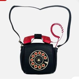Betsey Johnson Y2K Rhinestone Rotary Phone Telephone Crossbody Bag RARE
